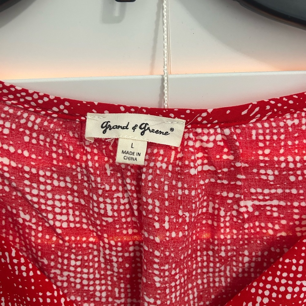 Grand & Greene Red Textured Blouse